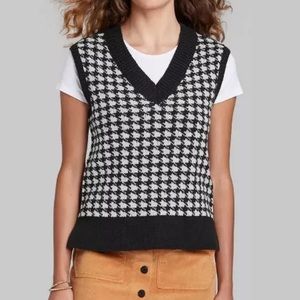 Houndstooth sweater vest
